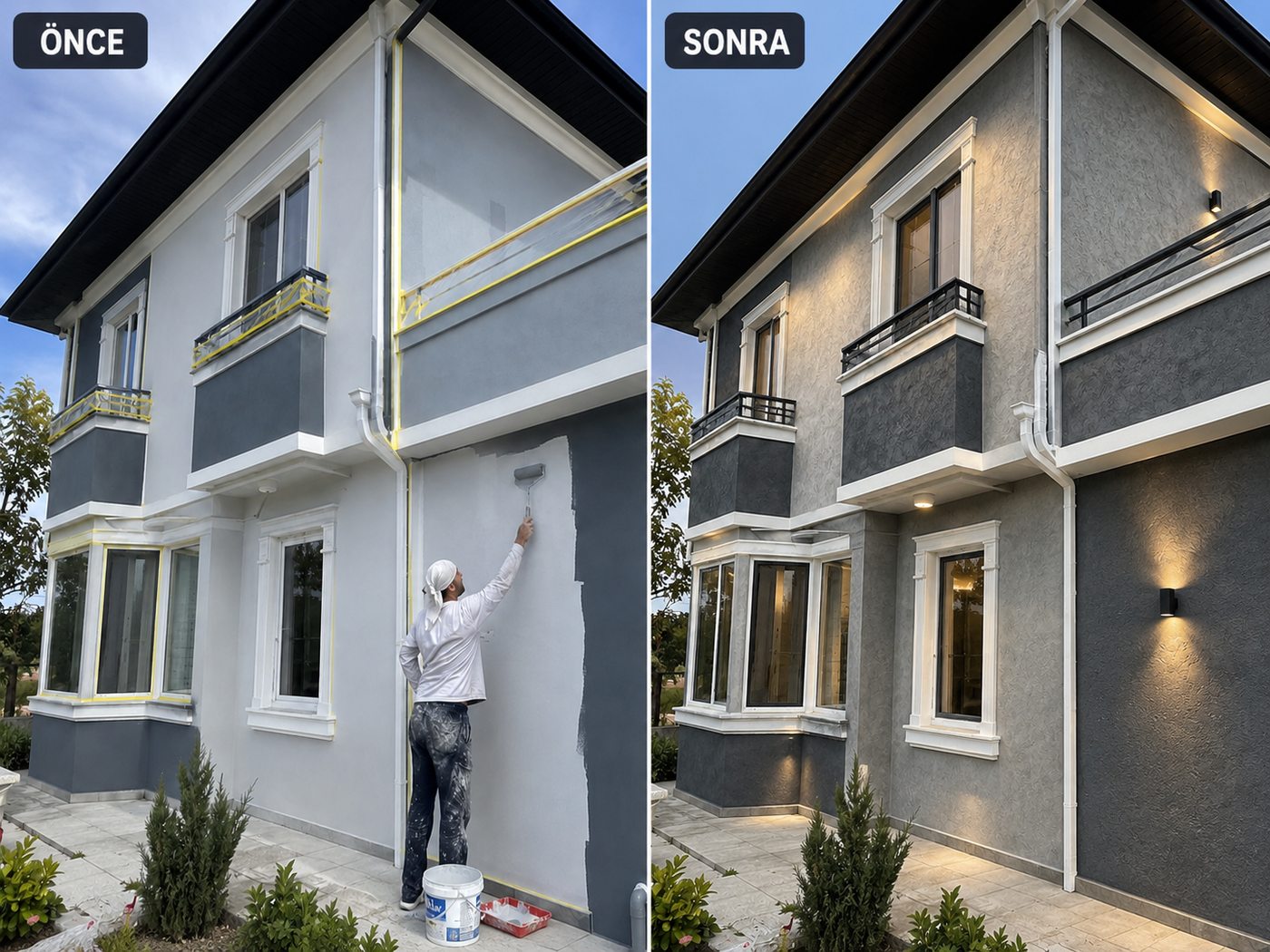 Hatay dış cephe boya öncesi ve sonrası